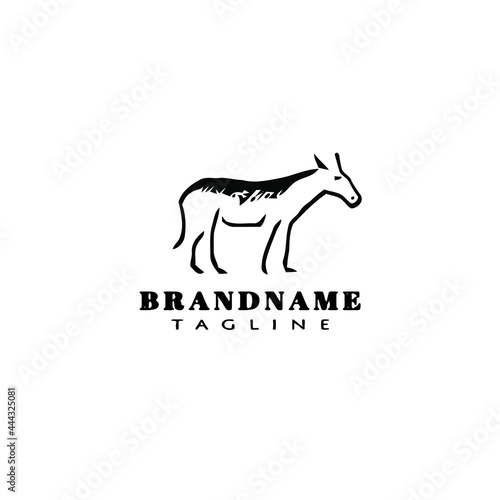 cute donkey logo design template icon vector illustration