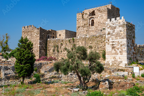 Remains of crusader fortress and ancient ruins in Byblos, Lebanon photo