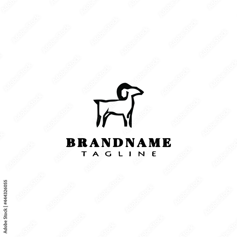 cute goat logo icon design vector vector