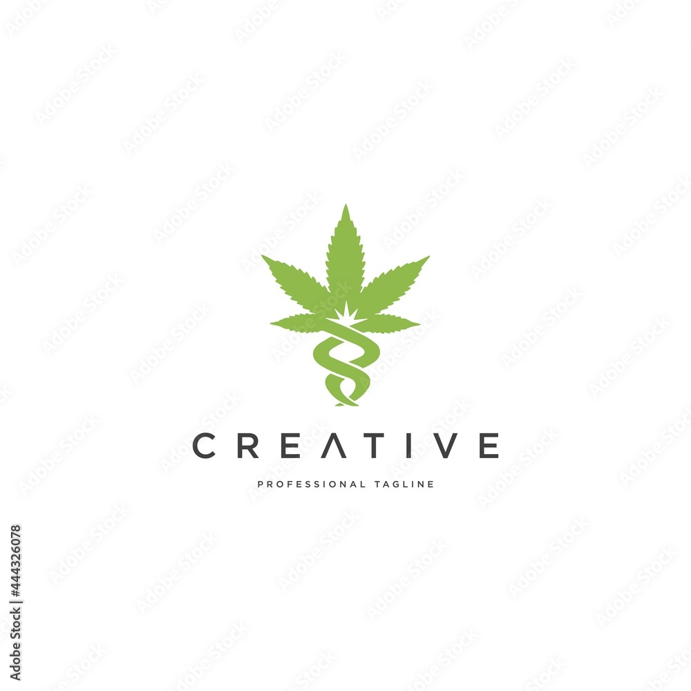 cannabis line vector logo graphic modern