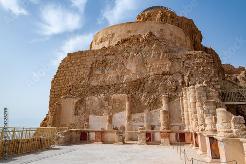 The ancient fortification Masada in  Israel. Masada National Park in the Dead Sea region of Israel.