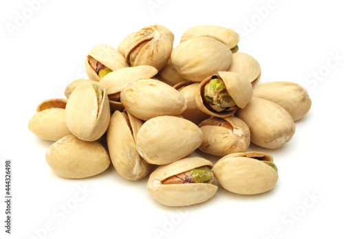 Pistachio nuts isolated on white background 