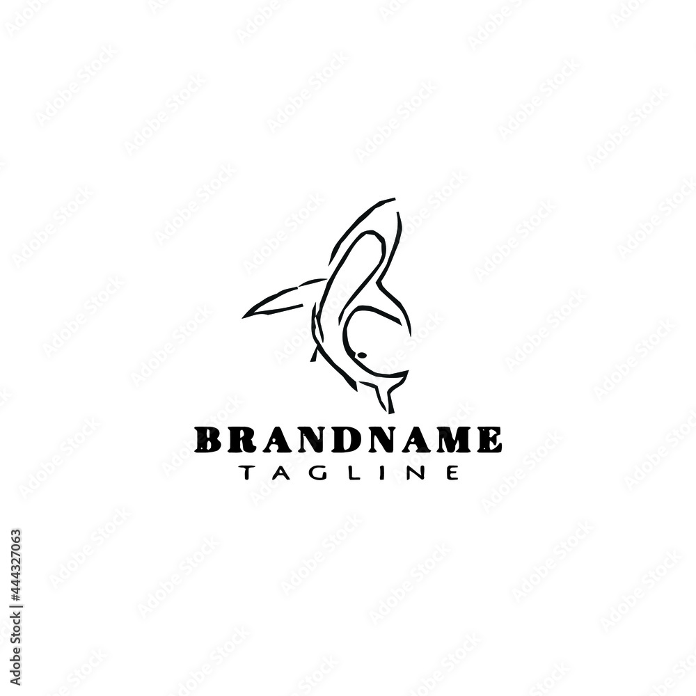 Obraz premium shark logo cartoon icon template design vector illustration