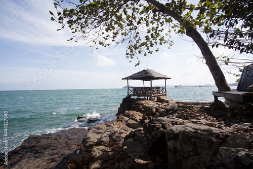 beach day on pulau jemurok close to langkawi in malaysia photo