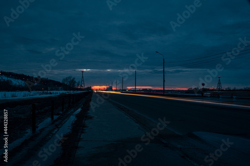 beautiful sunset on the River Volga. Nizhny Novgorod