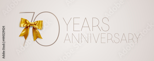 70 years anniversary vector icon, symbol, logo. Graphic background or card