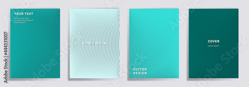 Semicircle lines halftone grid covers vector set.