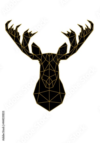DEER HEAD LOW POLY BACKGROUND ANIMALS WILD NATURE © Andrii Yablonskyi