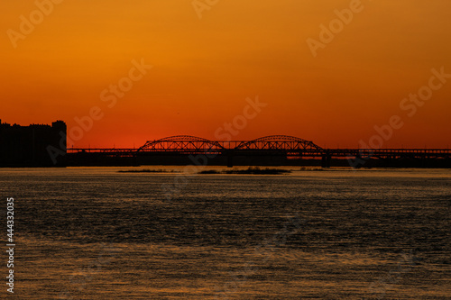 beautiful sunset on the River Volga. Nizhny Novgorod © Igor