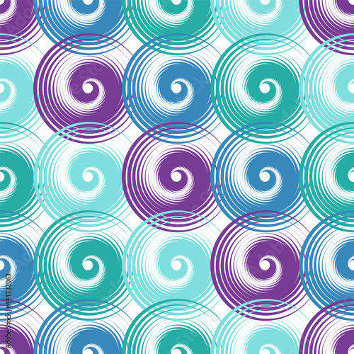 Spiral swirls complicated seamless pattern vector design.