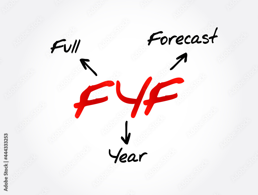 FYF - Full Year Forecast acronym, business concept background