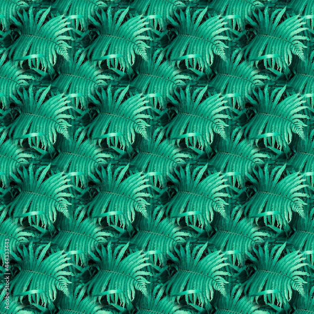 Seamless pattern green vintage style fern leaf. Good for design or print.
