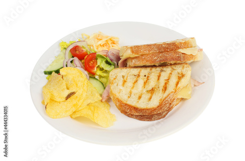Toasted sandwich and salad