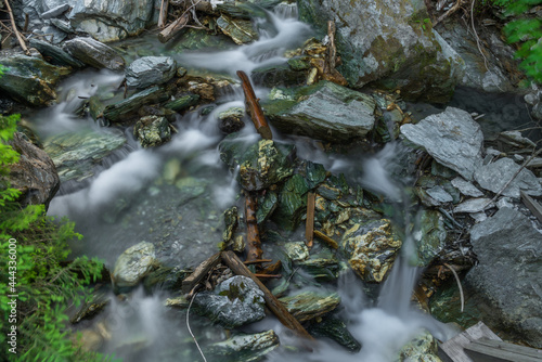 Nice color clean creek near Huttschag village in summer hot day