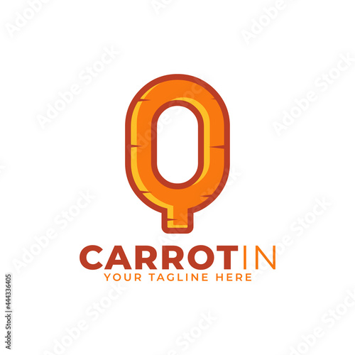 Initial Letter Q Carrot Logo Design Vector. Designed for Web Site Design, Logo, App, UI