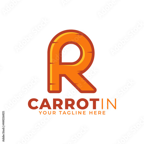 Initial Letter R Carrot Logo Design Vector. Designed for Web Site Design, Logo, App, UI