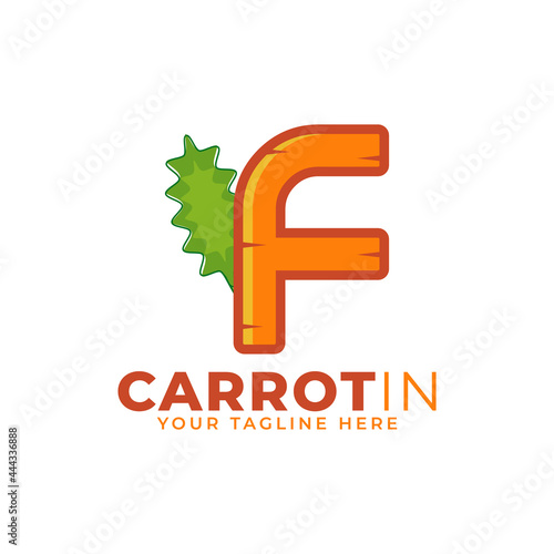 Initial Letter F Carrot Logo Design Vector. Designed for Web Site Design, Logo, App, UI