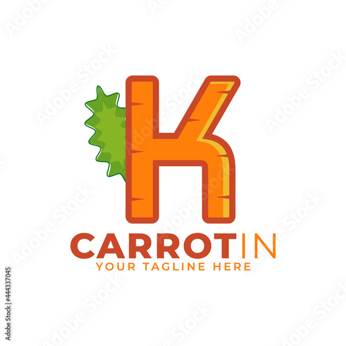 Initial Letter K Carrot Logo Design Vector. Designed for Web Site Design, Logo, App, UI