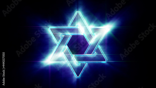 beautiful shield of david background , design object 3D rendering photo