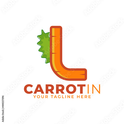 Initial Letter L Carrot Logo Design Vector. Designed for Web Site Design, Logo, App, UI