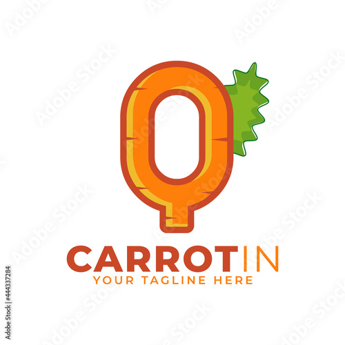 Initial Letter Q Carrot Logo Design Vector. Designed for Web Site Design, Logo, App, UI