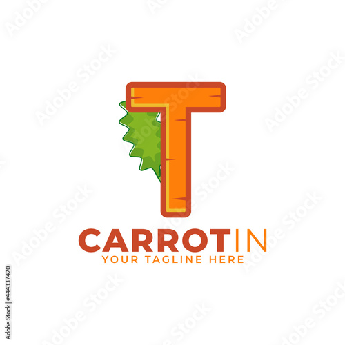 Initial Letter T Carrot Logo Design Vector. Designed for Web Site Design, Logo, App, UI