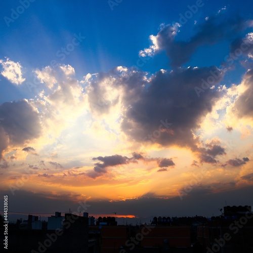 Sunset over the city