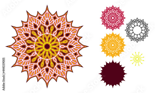 3d Layered Mandala SVG. Mandala Multilayer Cut File, Five layers. Multilayer elements for paper cutting or machine cutting– 3d SVG Flowers