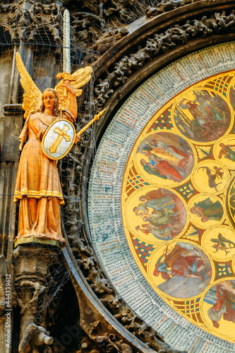 Astronomical Clock In Prague, Czech Republic. Close Up Photo