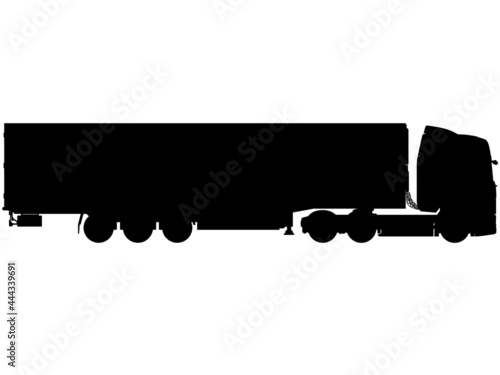 International transport 40 t truck, lorry with semi trailer. LKW Truck with trailer detailed vector illustration realistic silhouette