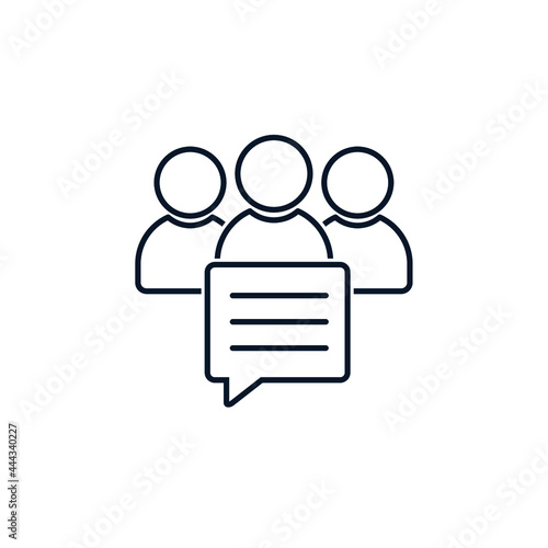 People, message. Public awareness concept, general chat. Vector icon isolated on white background. 