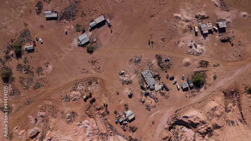 Aerial view of Opal mines in Cobber Pedy, Australia. photo