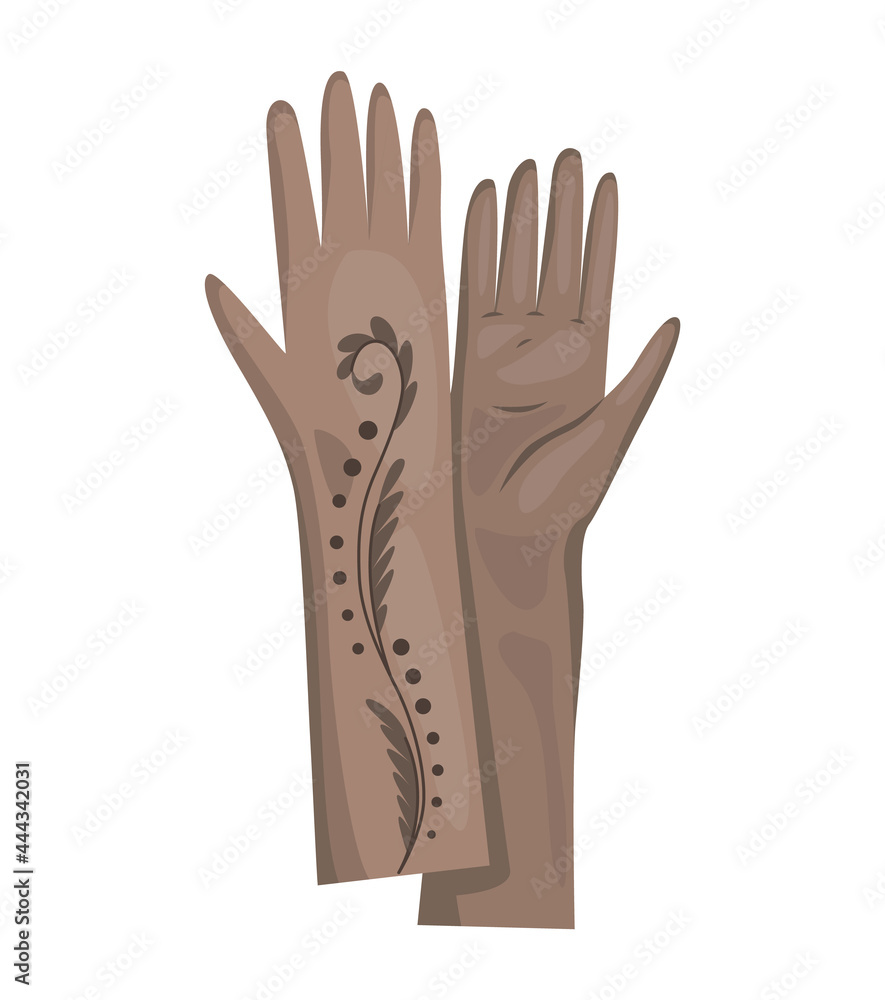 Obraz premium Winter gloves or leather mittens for women as hand wear in winter or autumn season. Vector design symbols for web isolated on a white background