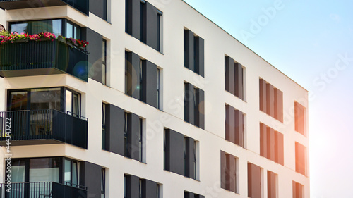 Modern residential building in the city. Beautiful modern architecture.