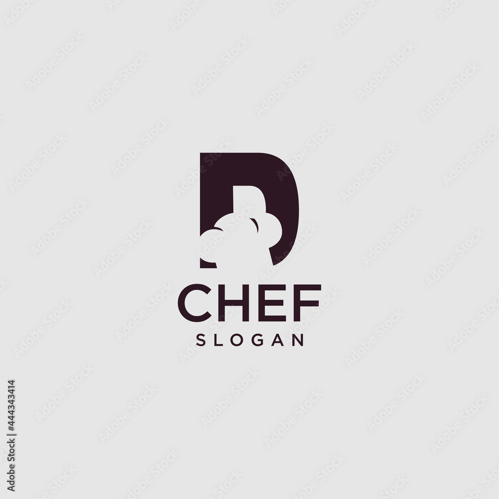 Letter D Chef Logo , Initial Restaurant Cook Vector Design art