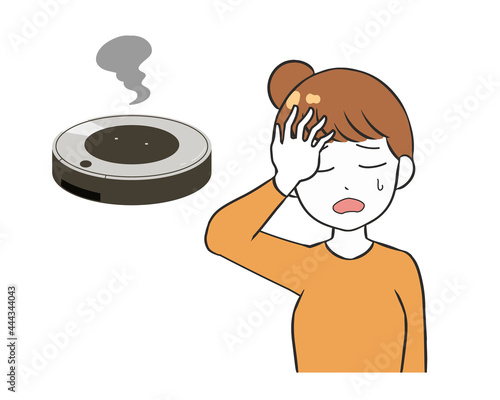 掃除機の故障　女性