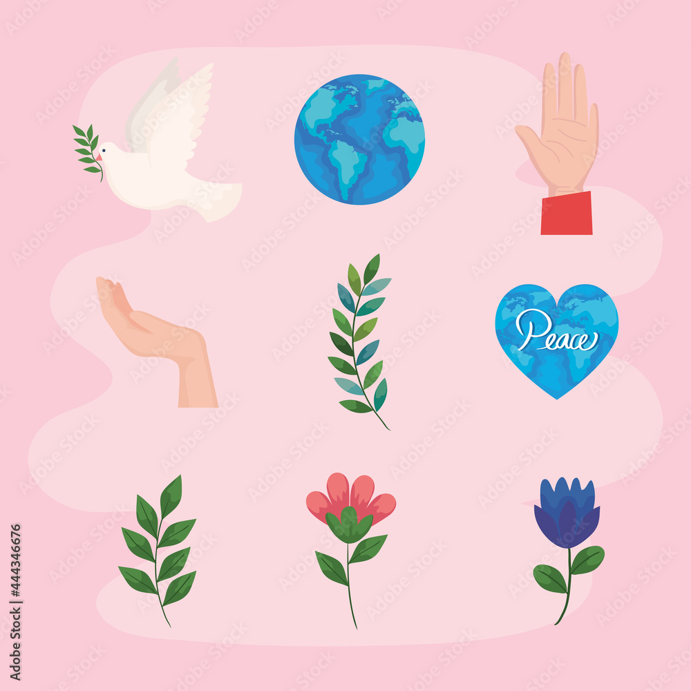 nine peace icons