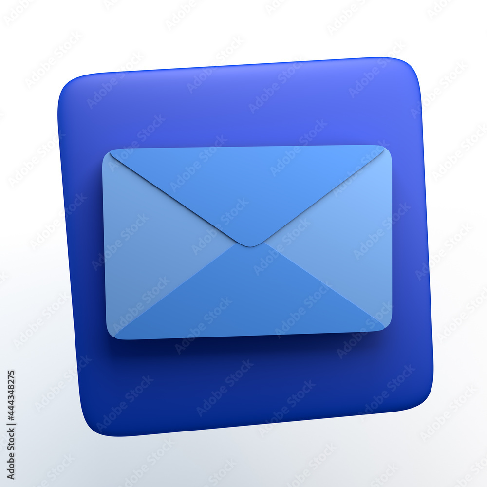 E-mail icon on isolated white background. 3D illustration. App. E-mail icon on isolated white background. 3D illustration. App.