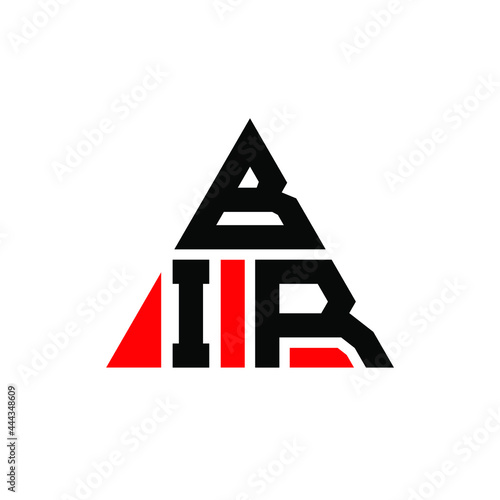BIR triangle letter logo design with triangle shape. BIR triangle logo design monogram. BIR triangle vector logo template with red color. BIR triangular logo Simple, Elegant, and Luxurious Logo. BIR 