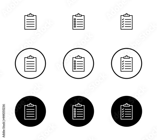 Clipboard icon set, Clipboard sign vector for web site 