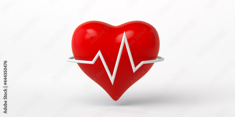 Heart rate icon. 3d illustration. Banner. 