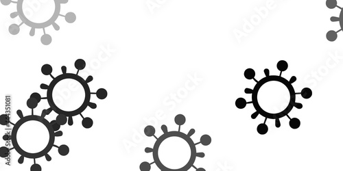 Light gray vector pattern with coronavirus elements.