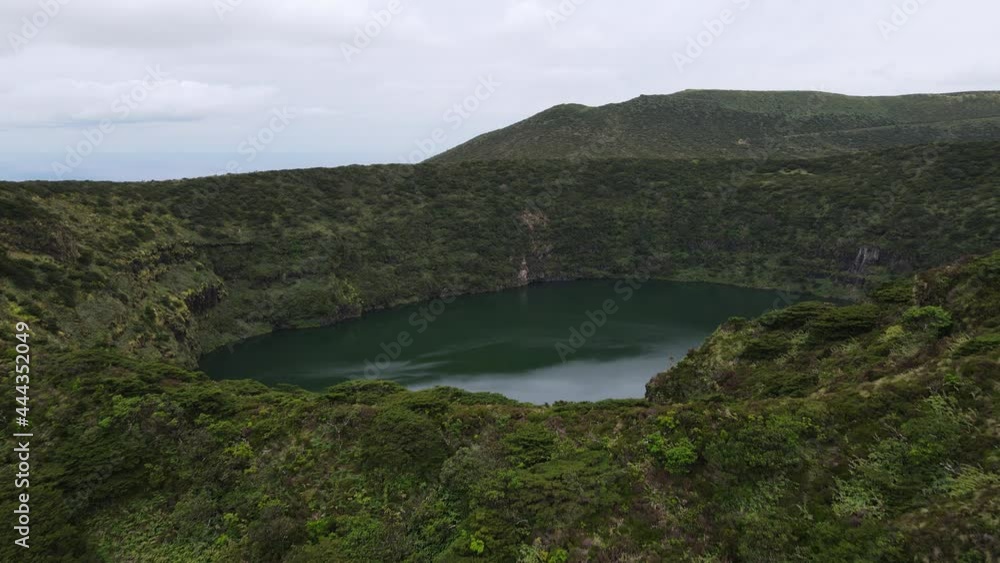 The aerial view of Flores Island in the Azores The aerial view of Flores Island in the Azores