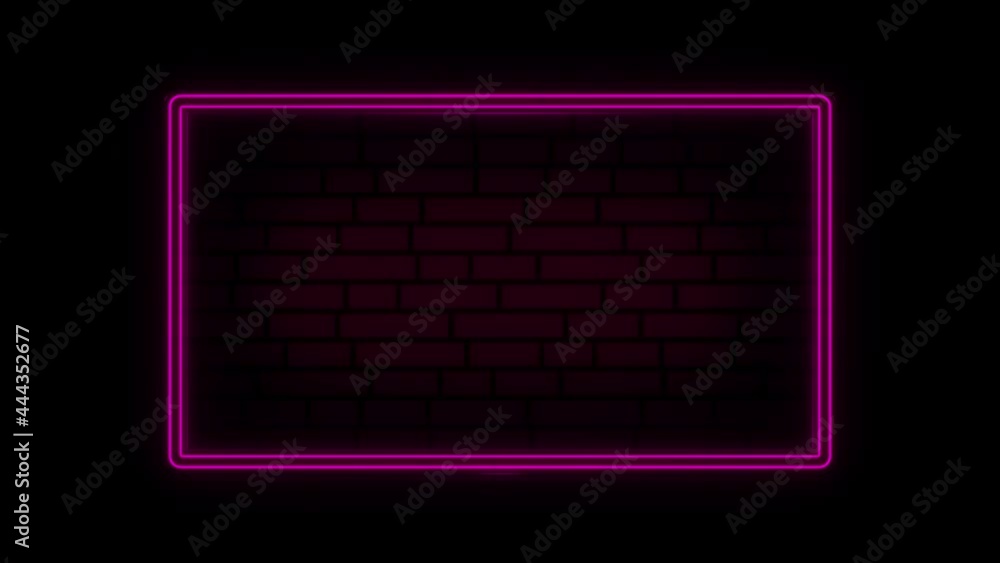 Abstract pink neon frame on black background. Frame for a neon sign for inscriptions and advertising. Laser show looped animation . 4K Abstract pink neon frame on black background. Frame for a neon sign for inscriptions and advertising. Laser show looped animation . 4K