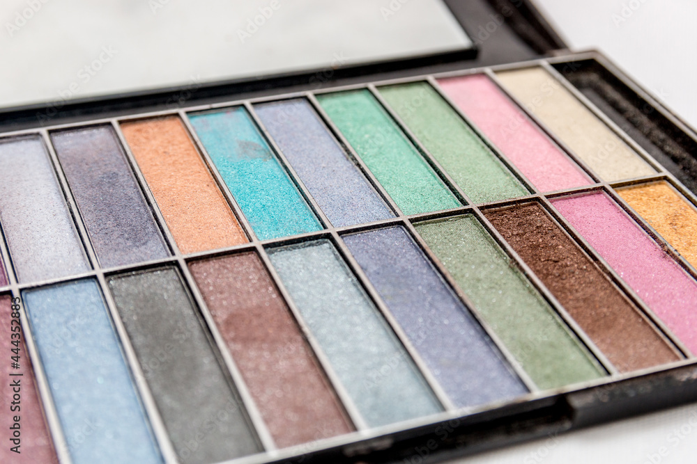 Fototapeta premium makeup, eyeshadow palette on a white background.