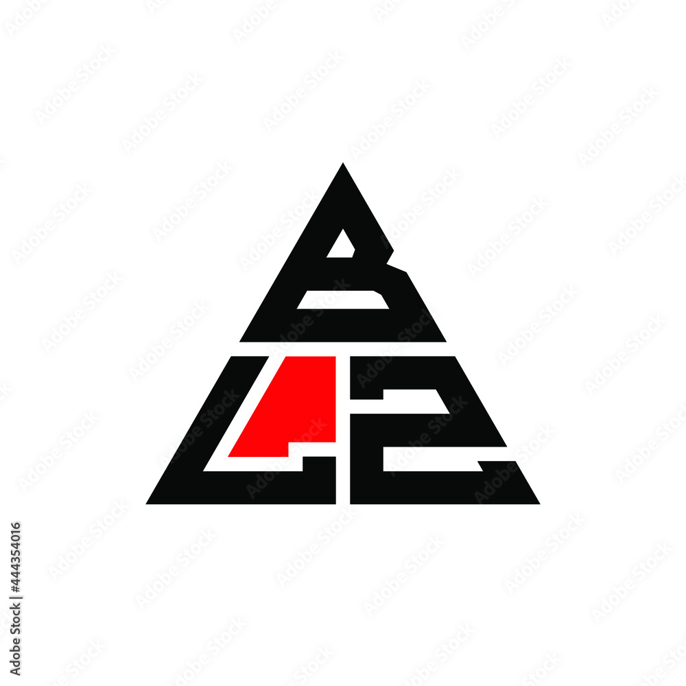 BLZ triangle letter logo design with triangle shape. BLZ triangle logo design monogram. BLZ triangle vector logo template with red color. BLZ triangular logo Simple, Elegant, and Luxurious Logo. BLZ 