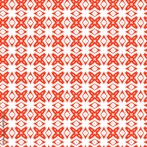Vector seamless pattern. Red modern geometric abstract pattern on white. Repeating geometric shapes from striped elements