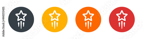 Shooting star, star trail, rising star icon symbol. Meteoroid, Comet, Asteroid concept