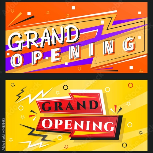Vector illustration Grand opening banner template colorful.