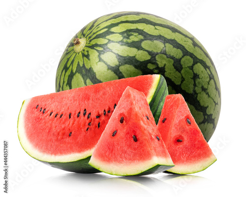 Quadro su tela Watermelon isolated on white background
